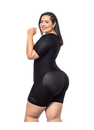Faja media pierna color negro y manga corta O-017