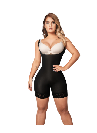 Faja invisible media pierna negra C-044