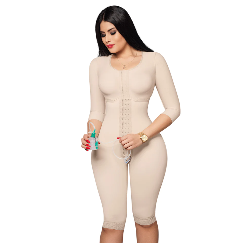 Comfort girdle with central clasp and bra C-018