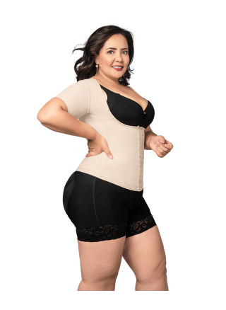 Beige waist girdle with sleeves O-062