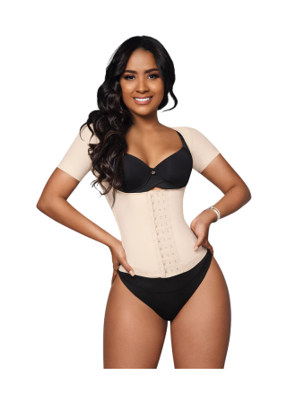 Beige waist girdle with sleeves O-062