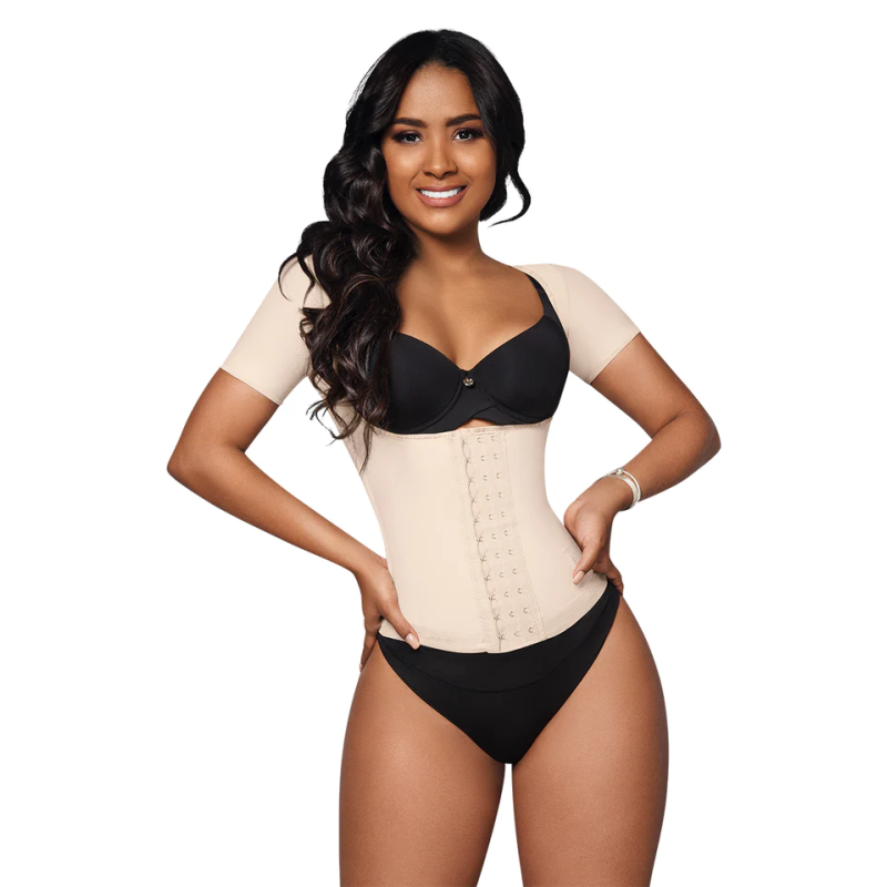 Beige waist girdle with sleeves O-062